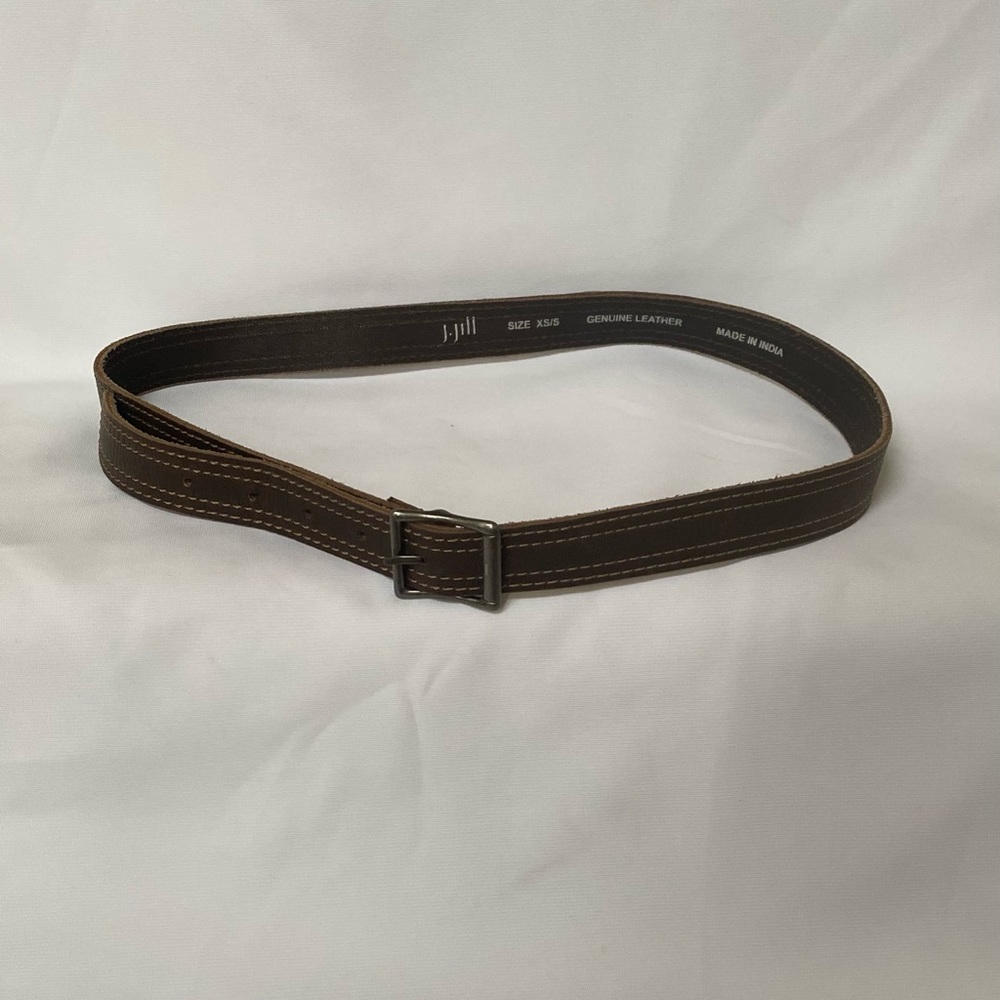 J.JILL ACCESSORIES/ J.JILL GENUINE LEATHER WOMENS BELT. COLOR BROWN. SIZE XS/S.